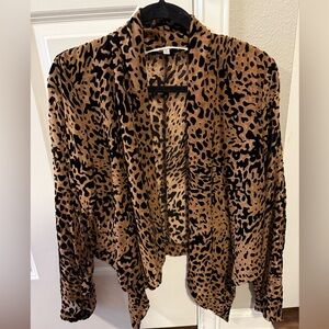Lovers + Friends Animal Print Open Front Cardigan Medium